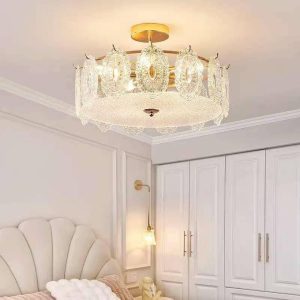 Modern Crystal Chandelier + Remote - 60W - 52*52*27cm - Gold