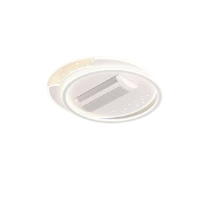 Voice Control  Crystals Bladeless Ceiling Fan with Light, + Remote Control - 40W - White