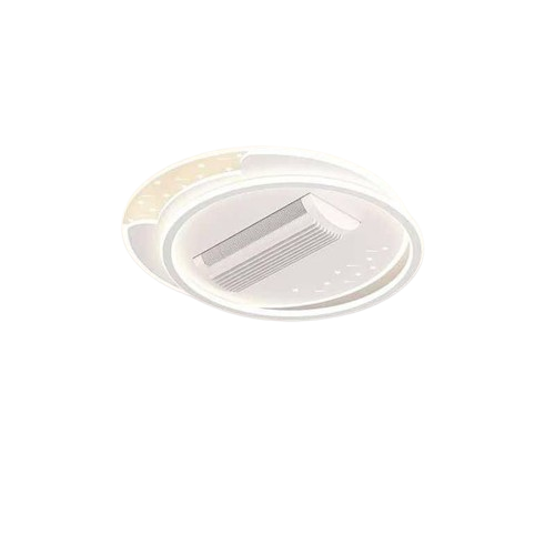 Voice Control Crystals Bladeless Ceiling Fan with Light, + Remote Control - 40W - White
