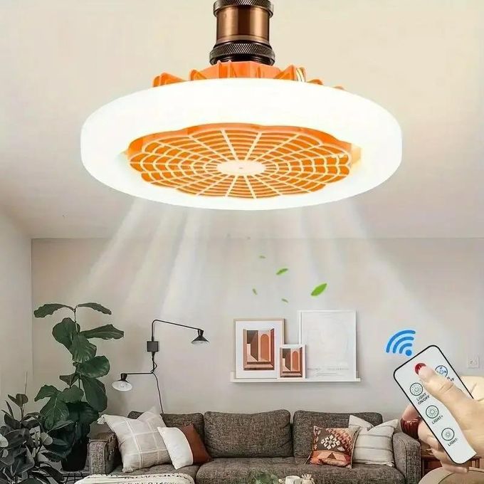 SUMMER WIND Smart Led Ceiling Fan with Light & Remote Control - 30W- White & Orange