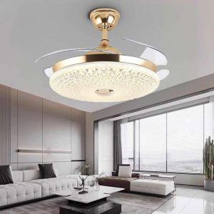 Bella Depot 36" Black Modern Retractable Ceiling Fan with LED Light and Remote