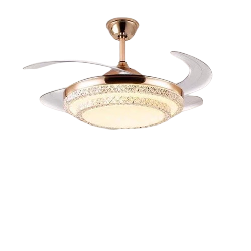 Luxury LED Ceiling Fanlight + Remote Control Set - Gold